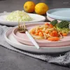 Plates Nordic Ceramic Dinner Beef Flat Plate Tableware Round Solid Color Dessert Dish Simple And Creative Salad Cutter Dishes