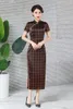 Etniska kläder qipao klänning vintage mullbärsilke tryckt kväll bankett lång kinesisk stil cheongsam daglig retro orient elegant vesridos