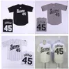 QQQ8 AIR01 Męskie Birmingham Barons Jersey Michael Jor Dan Rookie 45 White Grey Black 100% zszyty koszulka baseballowa Najwyższa jakość