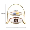 Plates Cupcake Dessert Stand European Style 2 Tier Pastry Fruit Plate Serving Tray Holder Wedding Party Home Decoration