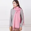 Scarves Winter Women Shawl&Scarves Goat Cashmere Pashmina Blanket Fashion Solid Color Gray/Red/Pink Wrap Thicken Scarf Tassels