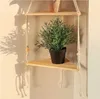 Étagères flottantes support en bois Boho décor à la maison étagère d'angle salon chambre tenture murale décor Triangle étagère présentoir