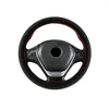 Coprivolante 1 pezzo di copertura parti 38 cm nero rosso in pelle accessori auto fai da te