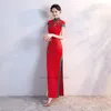 Etniska kläder 2023 Kinesisk klädparti Cheongsam vintage stil kväll orientalisk kvinna elegant qipao vestido