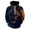 Heren hoodies plus size tops kleding retro tijger horror streetwear mode 3D digitaal printen sweatshirt heren hoodie aangepast