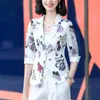 Women's Suits Spring Summer Floral Printed Blazers Women Casual Chic Slim Short Business Female Blazer Fashion Coat Ladies