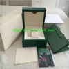 هدايا عيد الميلاد الجودة Green Watch Box Gift Case لـ 116610 Watches Card Card Tags and Papers in English Watches Boxes H201E