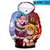 Herrtröjor de sju dödliga synderna 3d tröjor män kvinnor kawaii nanatsu no taizai hoodie varumärke kläder huvjacka toppar