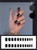 False Nails 24pcs/box Matte With Designs Press On Medium Length Glue Tips Brown Black Wearable Fake Nail Tipsy Art