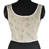 Shapers feminino estilo francês Floral Exterer Wear Ribbon Crop Bustier Top Short Colet Women Tizes Tlelts Vintage Renda Bandage Bandrage Corset