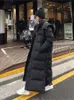 Women s Down Parkas parka Super long jacket female knee winter woman with thick black coat in 221231