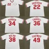 qqq8 C202 10 SPARKY ANDERSON 49 RAWLY EASTWICK 22 DAN DRIESSEN 34 PEDRO BORBON 36 CLAY CARROLL Baseball Jersey Männer Frauen Jugend genäht