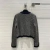 1220 L 2023 Autumn Sweaters Women's Cardigan Black Sweater V Neck Long Sleeve Brand Same Style Women's wanteng