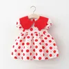 Fille Robes D'été Né Bébé Vêtements Filles Boutique Tenues Poupée Col Mignon Dot À Manches Courtes Robe De Princesse Enfant BC2209-1