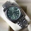 2022 Водонепроницаемые часы Datejust Green Dial Oyster Perpetual Turquoise Mens 41 мм 36 мм нержавеющая становая керамическая сапфира светящаяся Монтр де 205H