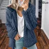 여자 모피 2023 솔리드 가짜 코트 여성 가을 ​​겨울 따뜻한 소프트 지퍼 재킷 여성 플러시과 코트 캐주얼 겉옷 플러스 사이즈
