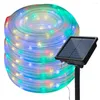 Strings 50/100 LEDs solaire alimenté corde tube chaîne lumières extérieur étanche fée jardin guirlande pour la décoration de cour de Noël