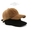 Cappellini da baseball Berretto da baseball da donna in cotone Cappello decorativo tinta unita Comodo copricapo autunno inverno regolabile Cappelli caldi da esterno