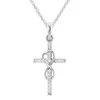 Pendant Necklaces Gothic Style Unisex Cross Necklace Classic Luxury Sparkling Crystal Clavicle Chain Religious Accessories