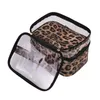 Kosmetiska väskor multifunktion resor tydlig makeup väska mode leopard toalettartiklar arrangör vattentäta kvinnor lagring smink fall