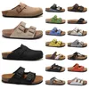 Designer sandalen mannen dames slijbanen sliders platform slippers sanalen sandalen boston zachte muilezels verstoppen suède lederen schoenen buiten indoor pantoufle flats causale schoenen