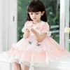 Sukienki dziewczyny 2023 Summer hiszpańska lolita księżniczka kula balowa krótkie rękaw koronkowe siatkowe szwy z okazji urodzin wielkanocne za A311