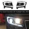 Reflektory samochodowe Montaż Dynamiczny struprowy sygnał Lampa głowica dla Grand Cherokee LED LED DRL Daytime Light