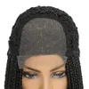 Perruques en dentelle chaude Ombre couleur 30 pouces tressé avant synthétique pour les femmes noires tresses Cornrow avec boîte de cheveux de bébé tresse 221216