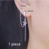 925 Sterling Silver Earring Original Design Chain Star Conical Triangle Double Pierced Hole Ear Ring Ear Bone Bone Trend Boy Girl Jew251611220