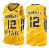 Le basket-ball universitaire porte un basket-ball personnalisé Murray State Racers Bleu marine Jaune Blanc N'importe quel nom Numéro 12 Ja Morant 11 Shaq Buchana7585571