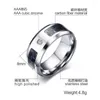 Anéis de casamento requintados aço de titânio 8mm azul/preto anel de fibra de carbono Men punk band cz sz7-11 jóias de noivado