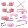 Sexy Produkte Erotikspielzeug für Erwachsene, BDSM-Leder-Bondage-Set, Handschellen, Nippelklemmen, Knebel, Peitsche, Seil für Paare