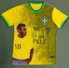 1970ペレブラジルサッカージャージーサントス2022男性キッズキット女性ブラジルレトロ1957 Vini Jr Alisson 22 23 Long Sleeve Camisetas de Futbol 2023ゴールキーパーフットボールシャツ