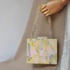 Vintage akrylpåse kedja remm mode löstagbar väska