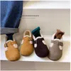 First Walkers Versione coreana Scarpe per bambini glassate Cotone Donna 2023 Autunno e inverno Ragazza Capelli Baby Princess