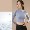 Aktywne koszule Spring damska joga top swearshirt długie rękaw nagi uczucie sportów fitness siłownia szczupła dopasowanie do biegania tank