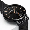 Montre homme CRRJU montres pour hommes marque de luxe montres à Quartz décontracté en acier inoxydable bracelet en maille Ultra mince horloge Relog poignet Wat233z