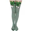 Women Socks Girls Christmas Stripe Stockings Over Knee Long Printed Thigh High Striped Sweet Cute Reindeer Overknee Gifts