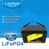 Liitokala 12.8V 90AH 100AH ​​120AH LIFEPO4 Batería Pack 12V El fosfato de hierro de litio recargable se puede utilizar para el carrito de golf Celillas solares 4S 100A BMS con cargador LCD 14.6V