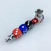 Cool Colorful Dice Style Pipes Portable Removable Filter Silver Screen Bowl Innovative Design Smoking Handpipes Hand Cigarette Holder