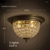 Ceiling Lights Vintage Bronze Light Crystal Flush Mount Lamps E14 Luxury Lamp In Kitchen Corridor Bedroom Hallway Fixture