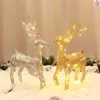 Corde 3D Art Alce Cervo Decorazione natalizia Ornamento Luce Led Incandescente Glitter Renna Natale Fata Animale Decorazioni per la casa