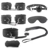 Sexy Produkte Erotikspielzeug für Erwachsene, BDSM-Leder-Bondage-Set, Handschellen, Nippelklemmen, Knebel, Peitsche, Seil für Paare