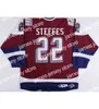 College Hockey Wears Nik1 Tulsa Oilers 22 Gary Steffes Hokey Jersey Mavi Nakış Dikişli Özel Herhangi Bir Sayı ve Adı Jersey