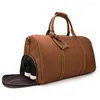 Duffel Bags Luufan Arrival Men's Leather Travel Bag Duffle For Outdoor Business Trip Shoulder Shoe Pocket Big Large Capacity