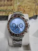Med original Box Luxury Mens Watches Automatic Mechanical Platinum Ice Blue Dial Ceramic Bezel Chronograph 116506 Mens Watch 2023
