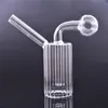 Venta caliente Quemador de aceite de vidrio Bong Bubbler Pipa de agua para fumar Cachimba Grueso Pyrex Mini Reciclador Dab Rigs Bongs con tubos de quemador de aceite al por mayor