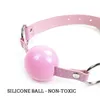 Par Solid Open Mouth Ball Soft Silicone Gag Flail Vuxen Game Bondage Fetish Leather Strap Sex Toy for Women Erotic