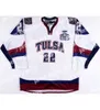 College Hockey Wears Nik1 Tulsa Oilers 22 Gary Steffes Hokey Jersey Mavi Nakış Dikişli Özel Herhangi Bir Sayı ve Adı Jersey