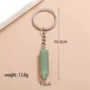 Hexagonal Column Key Ring Natural Stone Opal Crystal Gem Keychain For Women Men Personality Accessories